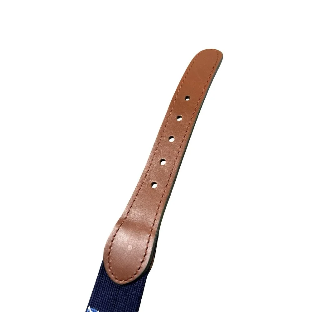 Smathers & Branson Needlepoint Blue Stitched Mens Golf Belt Size 38 NWT